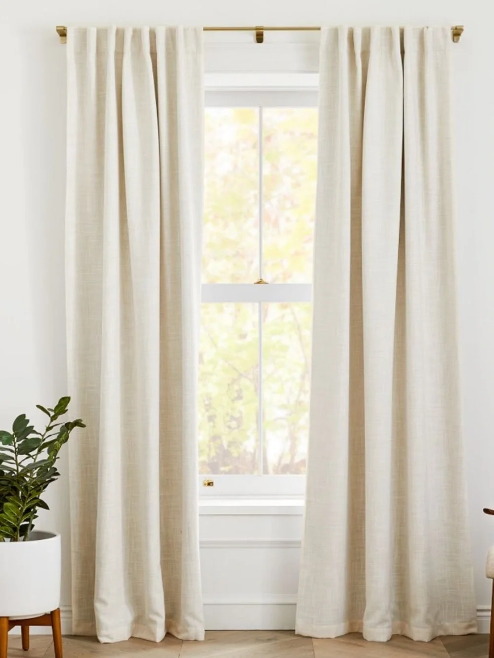 West Elm Crossweave Blackout Curtain Natural Canvas 48x84